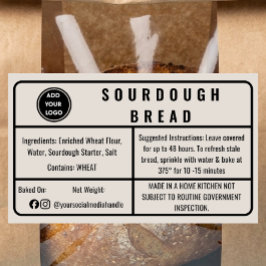 Warm Beige Cottage Law Etiket voor Sourdough Broo