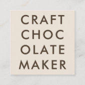 Warm Beige Craft Chocolate Maker QR Code Vierkante Visitekaartje (Achterkant)