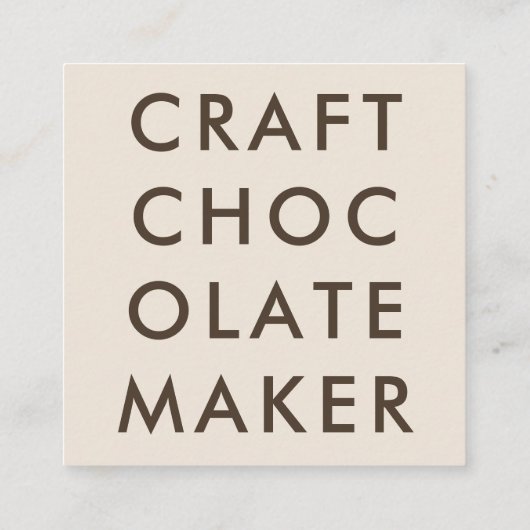 Warm Beige Craft Chocolate Maker QR Code Vierkante Visitekaartje (Achterkant)