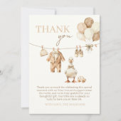 Warm Beige Gans Babyshower Bedankt (Voorkant)