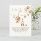 Warm Beige Gans Babyshower Bedankt (Staand voorkant)