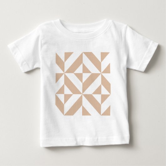 Warm Beige Geometric Deco Cube Patroon (Voorkant)