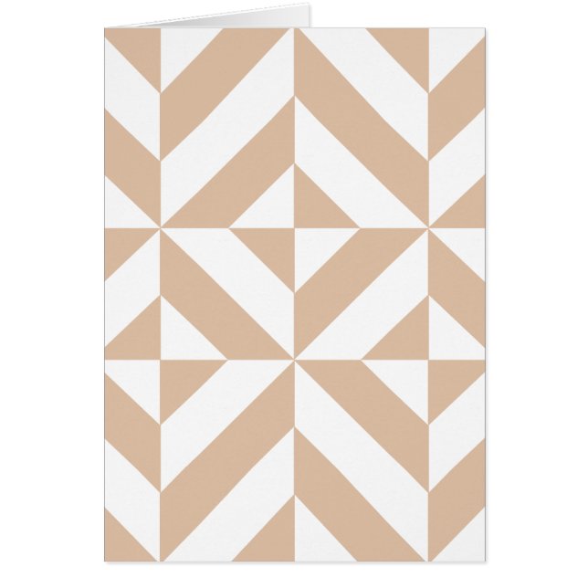 Warm Beige Geometric Deco Cube Patroon (Voorkant)
