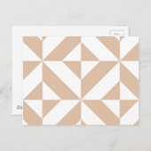 Warm Beige Geometric Deco Cube Patroon Briefkaart (Voorkant / Achterkant)