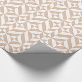 Warm Beige Geometric Deco Cube Patroon Cadeaupapier (Hoek)