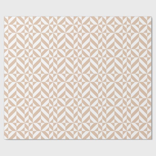 Warm Beige Geometric Deco Cube Patroon Cadeaupapier (Vlak)