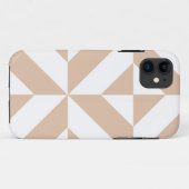 Warm Beige Geometric Deco Cube Patroon Case-Mate iPhone Case (Achterkant (horizontaal))