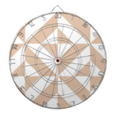 Warm Beige Geometric Deco Cube Patroon Dartbord (Voorkant)