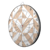 Warm Beige Geometric Deco Cube Patroon Dartbord (Voorkant Rechts)