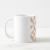 Warm Beige Geometric Deco Cube Patroon Koffiemok (Links)
