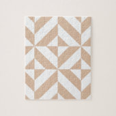 Warm Beige Geometric Deco Cube Patroon Legpuzzel (Verticaal)