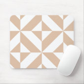 Warm Beige Geometric Deco Cube Patroon Muismat (Met muis)
