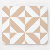 Warm Beige Geometric Deco Cube Patroon Muismat (Voorkant)