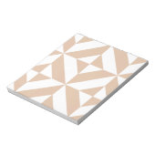 Warm Beige Geometric Deco Cube Patroon Notitieblok (Linkerzijde)