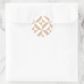 Warm Beige Geometric Deco Cube Patroon Ronde Sticker (Tas)
