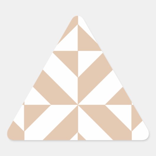Warm Beige Geometric Deco Cube Patroon Sticker (Voorkant)