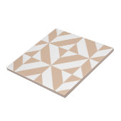 Warm Beige Geometric Deco Cube Patroon Tegeltje (Zijkant)