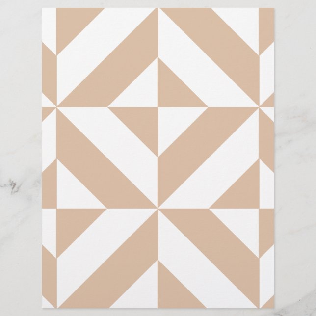 Warm Beige Geometrische decoderkappenpapier (Voorkant)