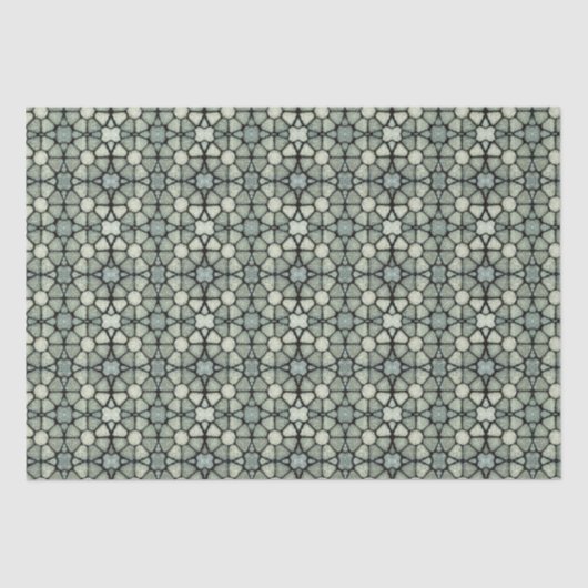 Warm Beige Gray Mosaic Patterned Tissue Paper Tissuepapier (Voorkant)