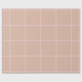Warm Beige Grid Pattern Minimal Soft Check Design Cadeaupapier (Vlak)