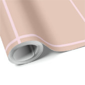 Warm Beige Grid Pattern Minimal Soft Check Design Cadeaupapier (Rol Hoek)