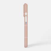 Warm Beige Grid Pattern Minimal Soft Check Design iPhone Hoesje (Linkerkant)