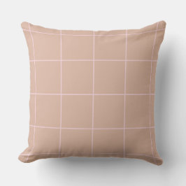 Warm Beige Grid Pattern Minimal Soft Check Design Kussen
