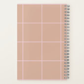 Warm Beige Grid Pattern Minimal Soft Check Design Notitieboek (Achterkant)