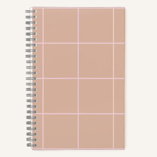 Warm Beige Grid Pattern Minimal Soft Check Design Notitieboek