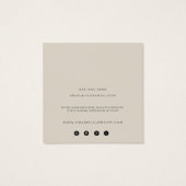 Warm Beige Minimalistische Oorbellen Display Kaart (Achterkant)