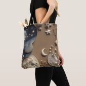 Warm Beige Moon Cozy Neutral Aesthetic Tote Bag (Dichtbij)