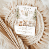 Warm Beige Neutral Forest Baby Shower Bedankkaart