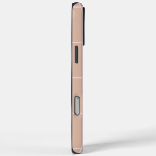 Warm Beige Rasterpatroon Minimalistisch Zachte Sch Case-Mate iPhone Case (Achterkant / Rechts)
