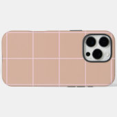 Warm Beige Rasterpatroon Minimalistisch Zachte Sch Case-Mate iPhone Case (Achterkant (horizontaal))