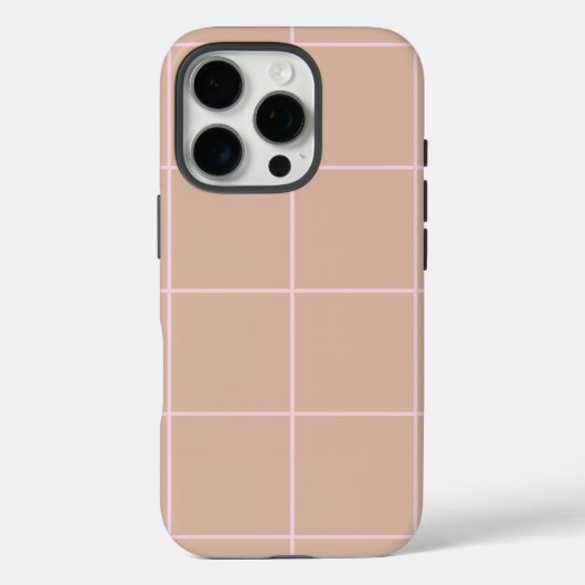 Warm Beige Rasterpatroon Minimalistisch Zachte Sch Case-Mate iPhone Case (Achterkant)