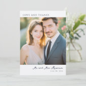 Warm Beige Romantic Photo Bedankkaart (Staand voorkant)