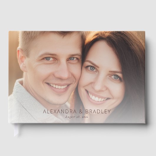 Warm Beige Romantic Photo Gastenboek (Voorkant)