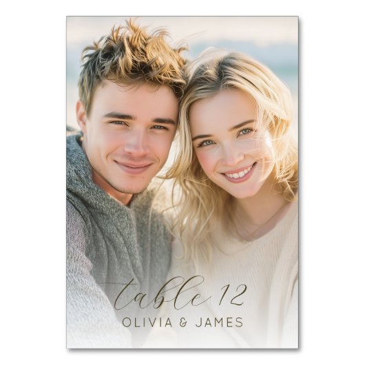 Warm Beige Romantic Photo Kaart (Achterkant)