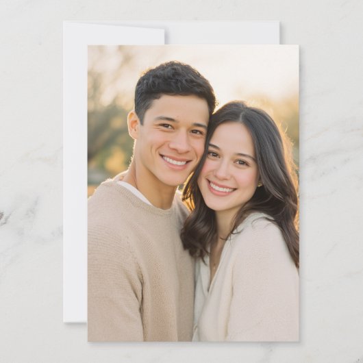 Warm Beige Romantic Photo Kaart (Voorkant)