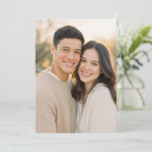 Warm Beige Romantic Photo Kaart (Staand voorkant)