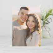 Warm Beige Romantische Foto Kaart (Staand voorkant)