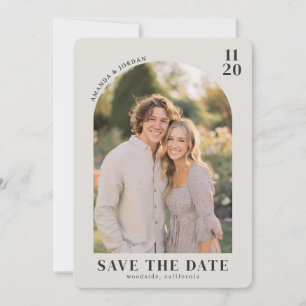 Warm Beige Rustieke Foto Save The Date
