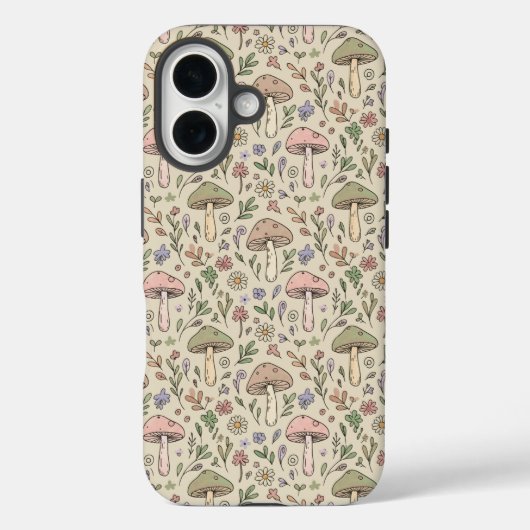Warm Beige Schimmel Naadloos Patroon Neutraal Boho Case-Mate iPhone Case (Achterkant)