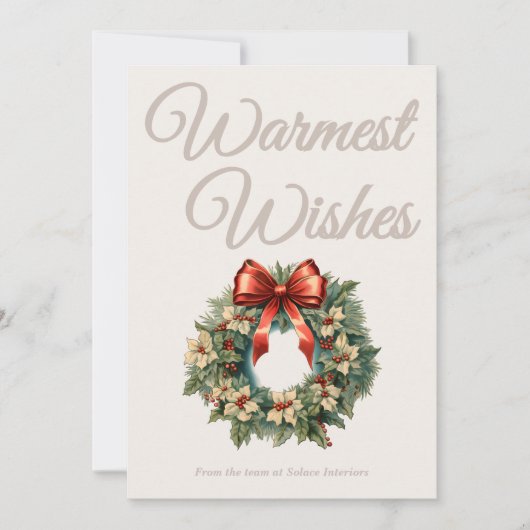 Warm Beige Script Christmas Card Feestdagenkaart (Voorkant)