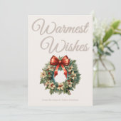 Warm Beige Script Kerstkaart (Staand voorkant)