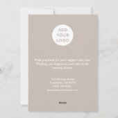 Warm Beige Script Kerstkaart (Achterkant)