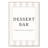 Warm Beige Serif Dessert Bar Uithangbord Kaart (Achterkant)