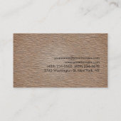 Warm Beige Wood Effect Red Stripe Visitekaartje (Achterkant)