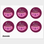 Warm bekertje koffie ronde sticker (Vel)