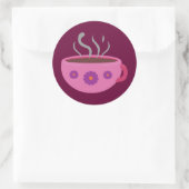 Warm bekertje koffie ronde sticker (Tas)